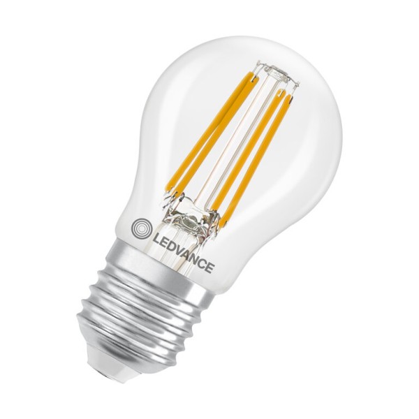 Osram / Ledvance LED Filament Tropfen P klar 320° Performance 3,4-40W/827 warmweiß 470lm E27 220-240V dimmbar
