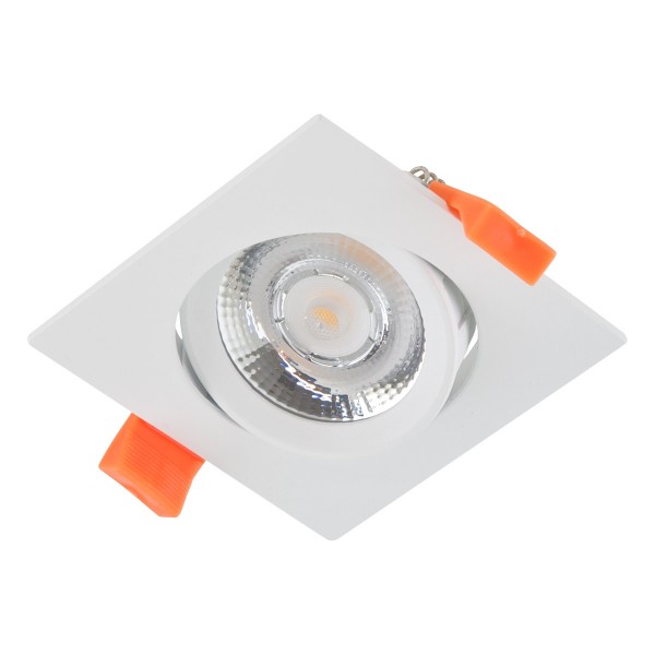EVN COB-LED Leuchte weiß schwenkbar viereckig 82x82x26mm 6W 3000K 430lm 21-40° 220-240V IP20