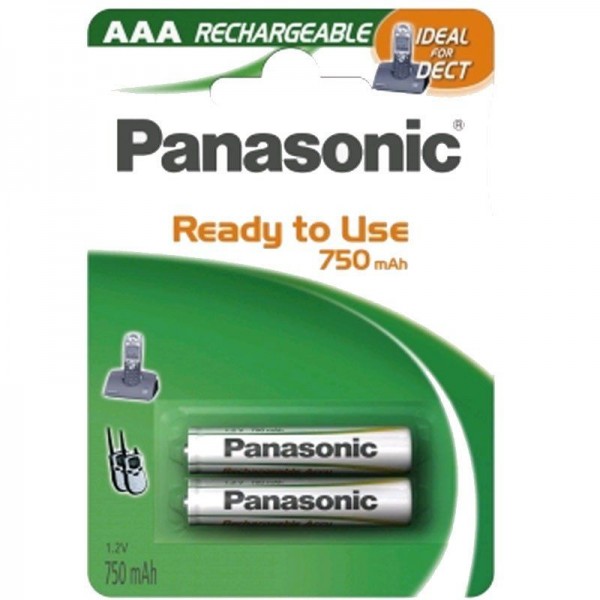 Panasonic DECT-Akku Ready2Use AAA 750 mAH 1,2V 2er Blister