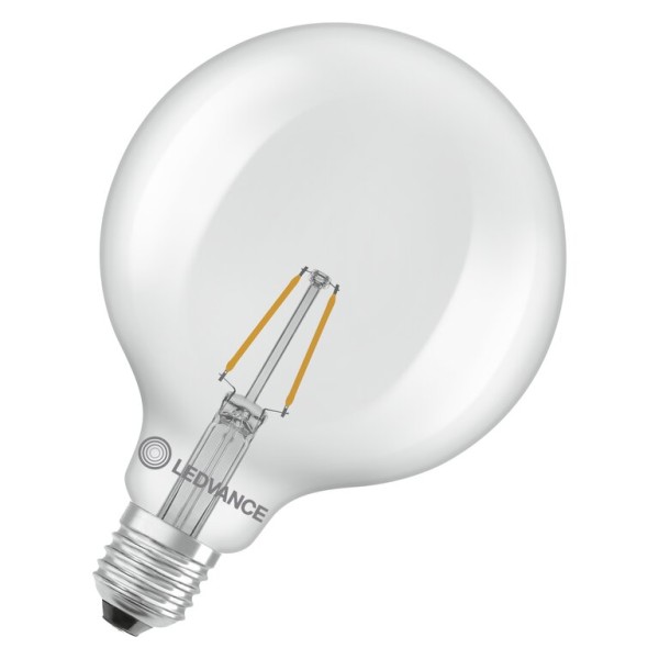 Osram / Ledvance LED Filament Globe G125 klar 300° Performance 1,8-25W/827 warmweiß 250lm E27 220-240V
