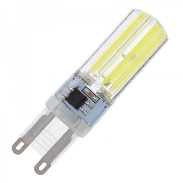 Modee LED COB Silikon 5-40W/860 G9 400lm tageslichtweiß nicht dimmbar Stiftsockellampe 360° 25000h ersetzt 40W (ersetzt Osram/Philips G9 Halogen)