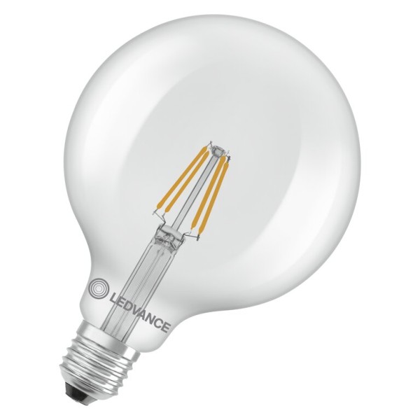 Osram / Ledvance LED Filament Globe G125 klar 300° Performance 3,4-40W/827 warmweiß 470lm E27 220-240V