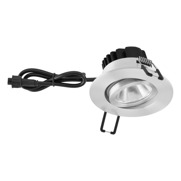 EVN Power-LED Leuchte Edelstahl gebürstet schwenkbar rund 83x48,5mm 6W 3000K 620lm 21-40° IP65
