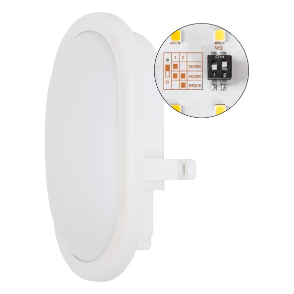 EVN LED Leuchte weiß rechteckig oval 217x143x79mm 12W 3000 bis 6500K 965lm >80° 220-240V IP54