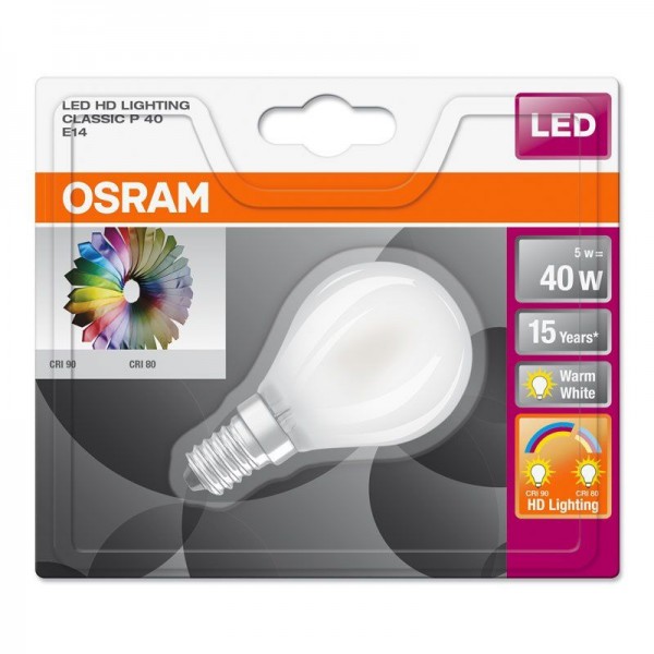 Osram LEDStar+ Classic P 5-40W/927 LED E14 matt 320° 470lm echt warmweiß nicht dimmbar Blister