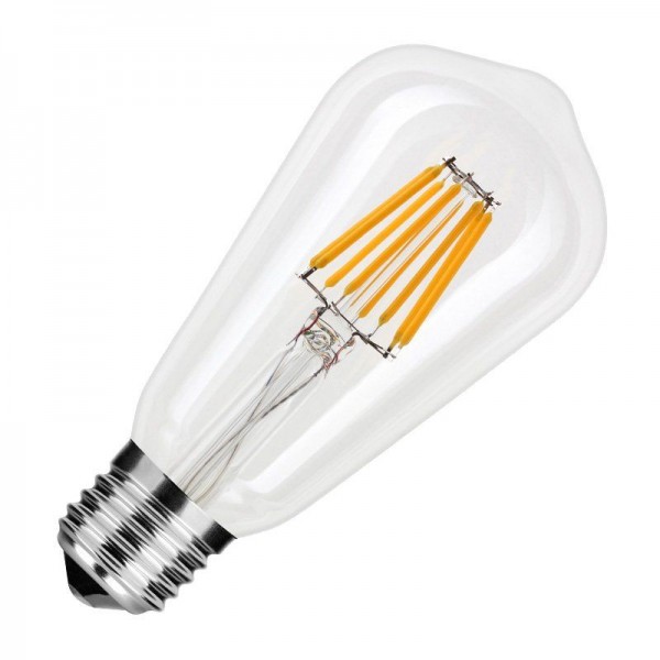 Modee LED Filament ST64 8-60W/827 E27 750lm klar echt warmweiß nicht dimmbar Birnenform 360° ersetzt 60W