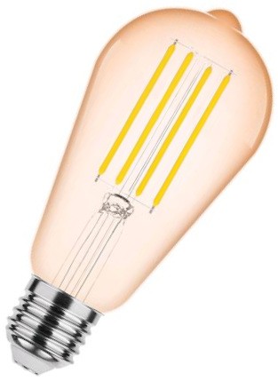 Modee Filament Bernstein ST64 320° 4-28W/818 extra warmweiß 300lm E27 220-240V dimmbar