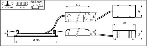 Philips LED CoreLine Slim Downlight opal 21W/840 kaltweiß 2100lm 120° 220-240V IP20/44