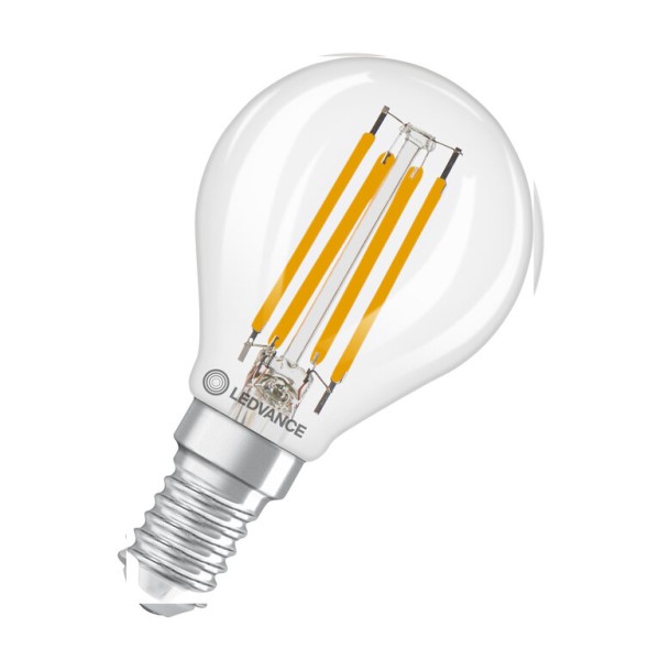Osram / Ledvance LED Filament Tropfen P klar 320° Performance 3,4-40W/827 warmweiß 470lm E14 220-240V dimmbar