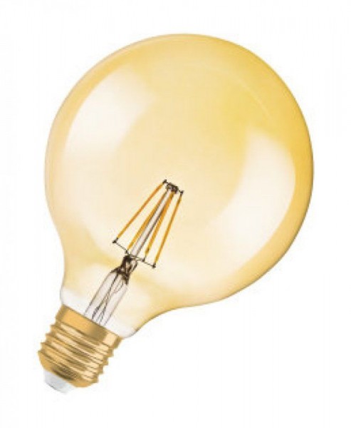 Osram Vintage 1906 LED DIM Classic Globe125 Filament Gold 6,5-51W/824 E27 650lm ultra warmweiß dimmbar