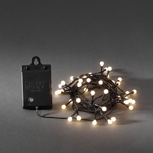 Konstsmide LED Globelichterkette mit 40 runden Dioden Gesamtlänge 362cm warmweiß batt