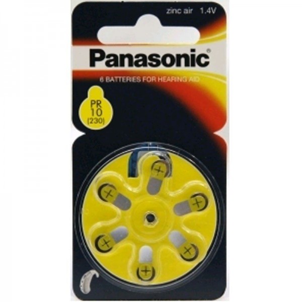 Panasonic Hörgerätebatterie PR10 1,4 V 6er Blister